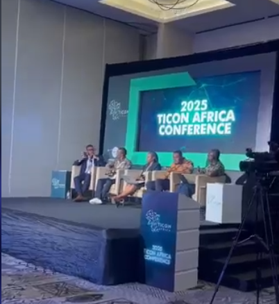 Panellists seated on stage at the 2025 TICON Africa Conference.